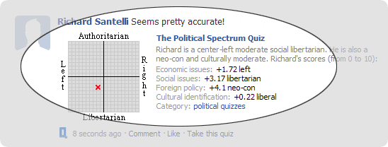 post your quiz to Facebook