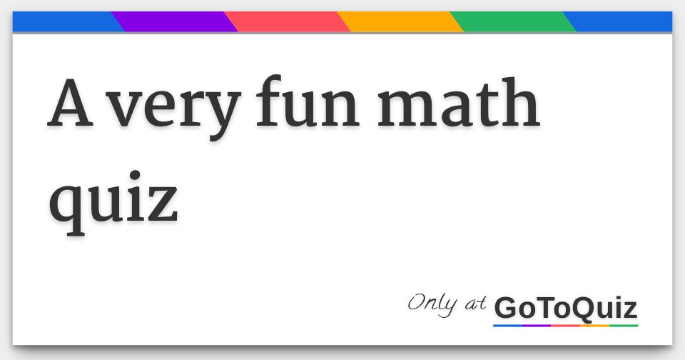 Fun Math Quiz For Grade 3