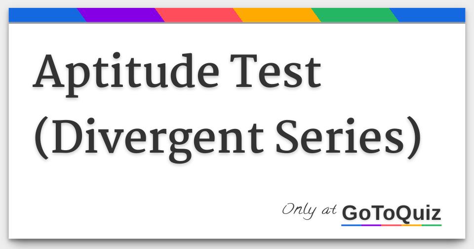 Aptitude Test Divergent Series 