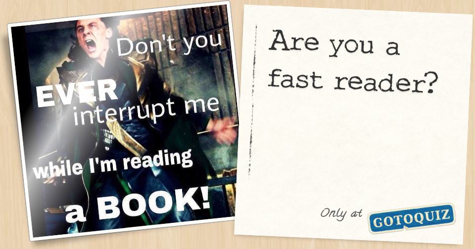 what does it mean if you are a fast reader