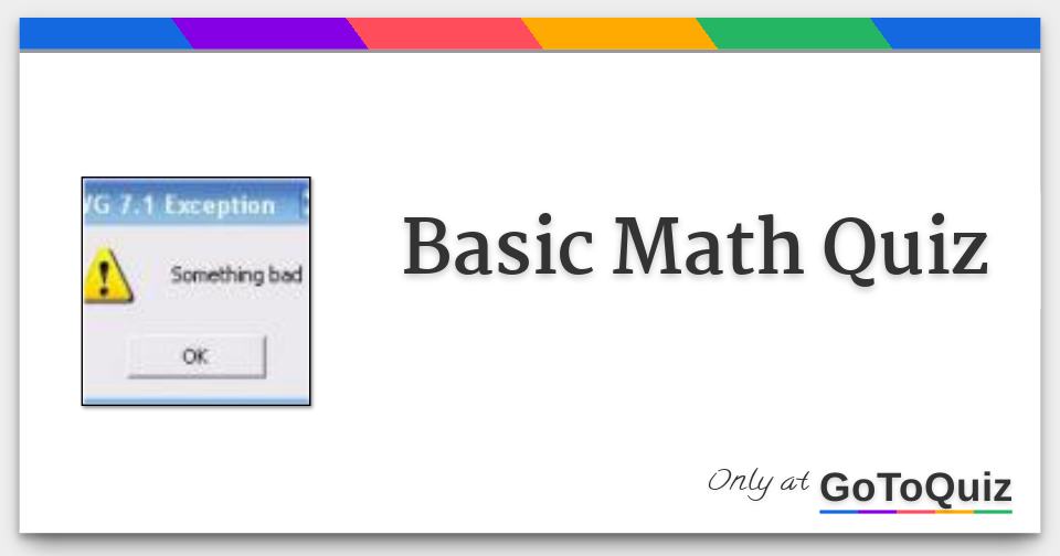 basic mathematics quiz