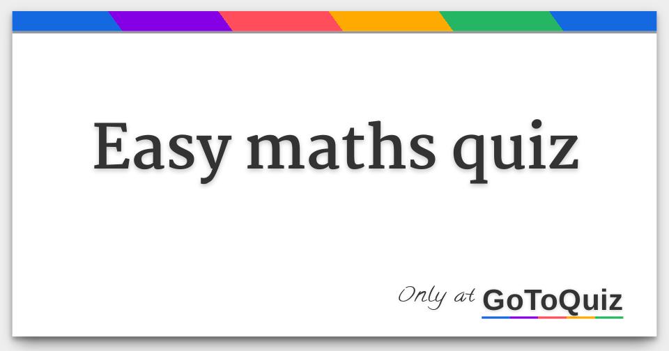 easy-maths-quiz