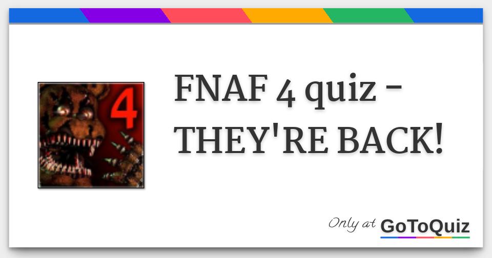 Tap To Guess Freddy's Trivia Quiz for FNaF 4 Fan by Kessaree