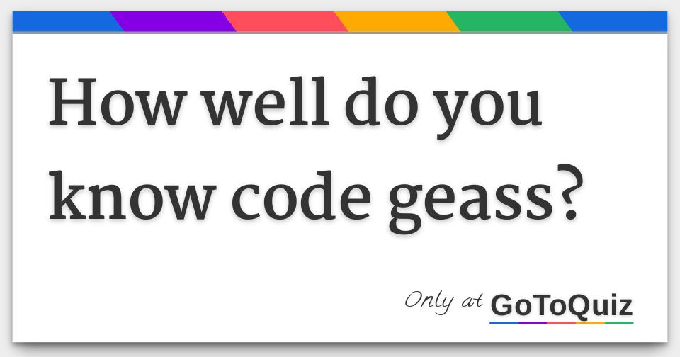 Quiz de code geass