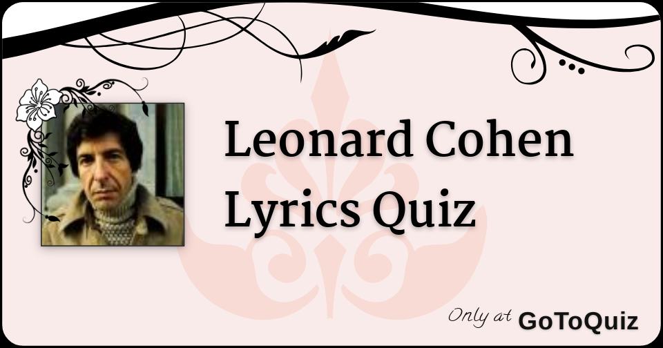 leonard cohen the goal lyrics