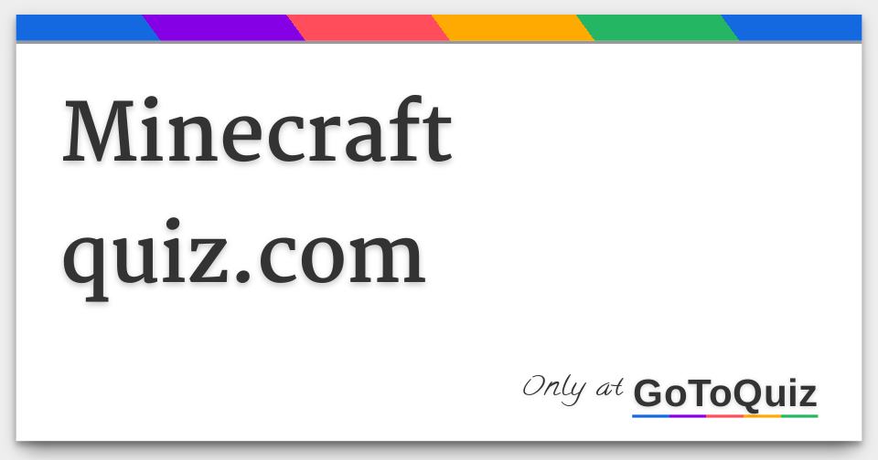 minecraft quiz.com