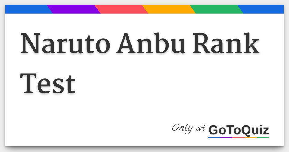 QUIZ: The Ultimate Naruto Quiz Part 4! (Anbu Rank) - Crunchyroll News