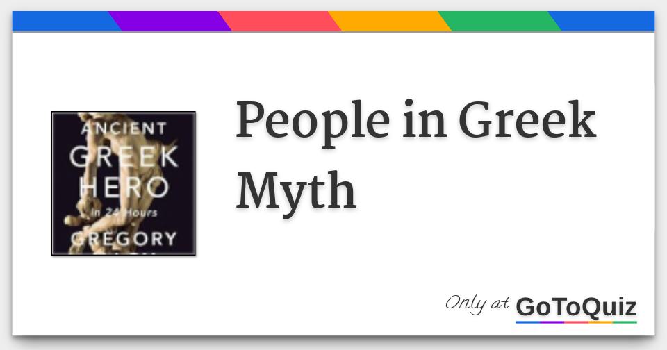 People in Greek Myth