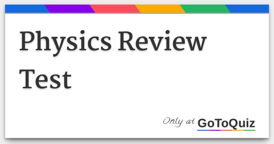 physics review physics education research
