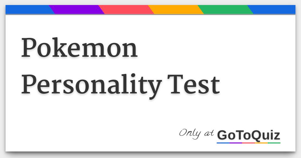 Pokemon Test - roblox test proprofs quiz