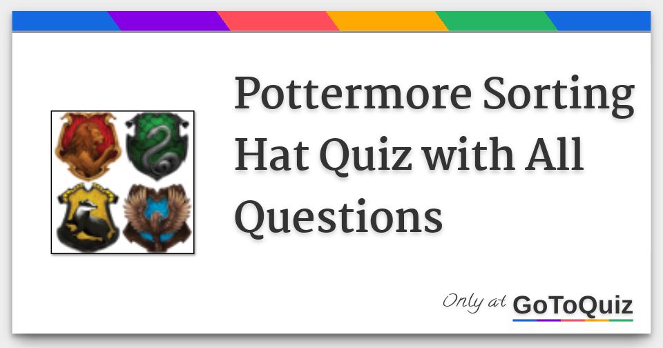 harry potter sorting hat quiz for kids