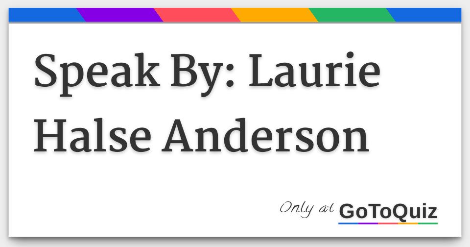 speak by laurie halse anderson audiobook