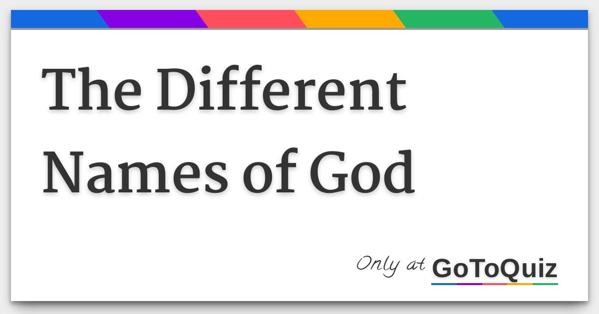 the-different-names-of-god