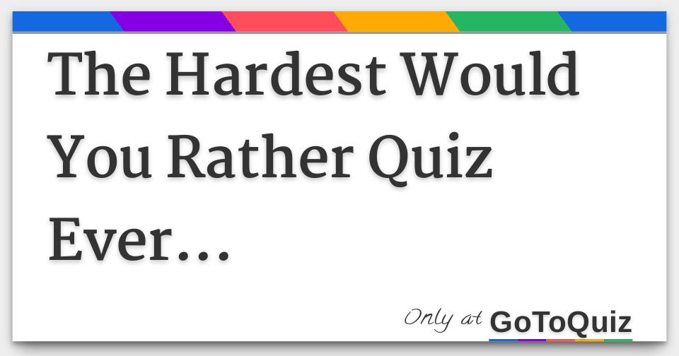 The toughest ''Would you rather?'' sitcom quiz