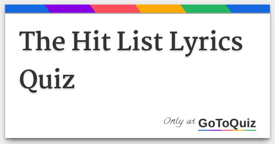 the hit list lyrics