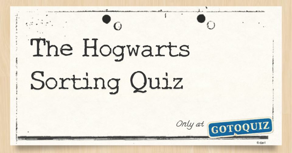 The Hogwarts Sorting Quiz