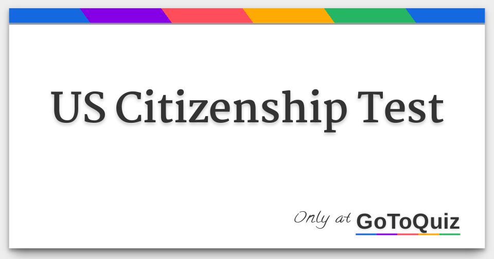 US Citizenship Test