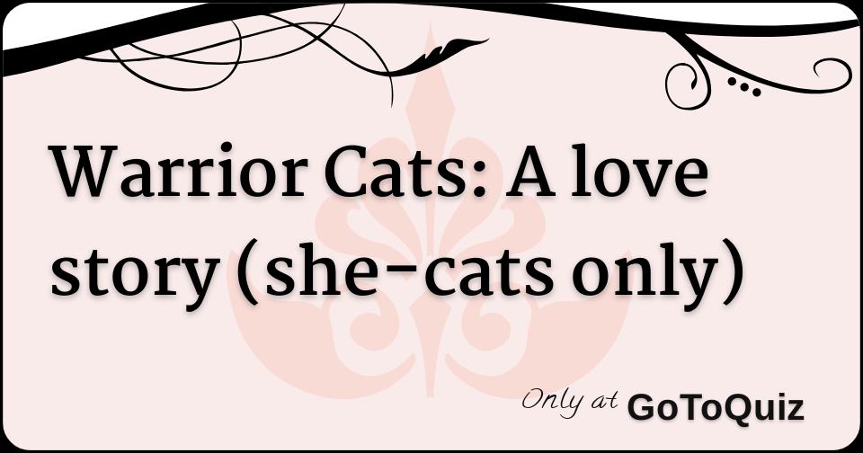 Warrior Cats A Love Story She Cats Only