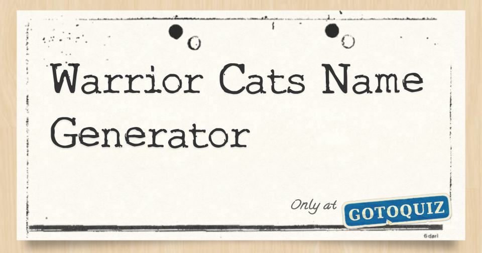 Warrior name generator