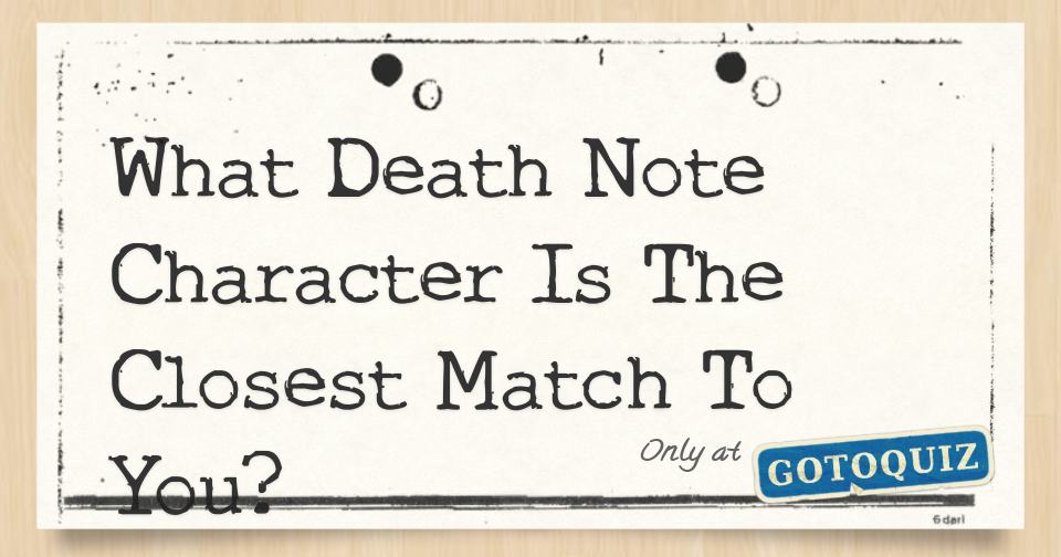 Which Death Note Character Are You Based On Your MBTI?