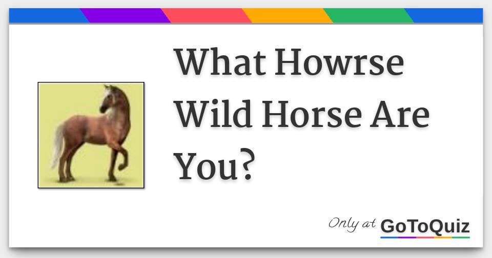 What Howrse Wild Horse Are You?