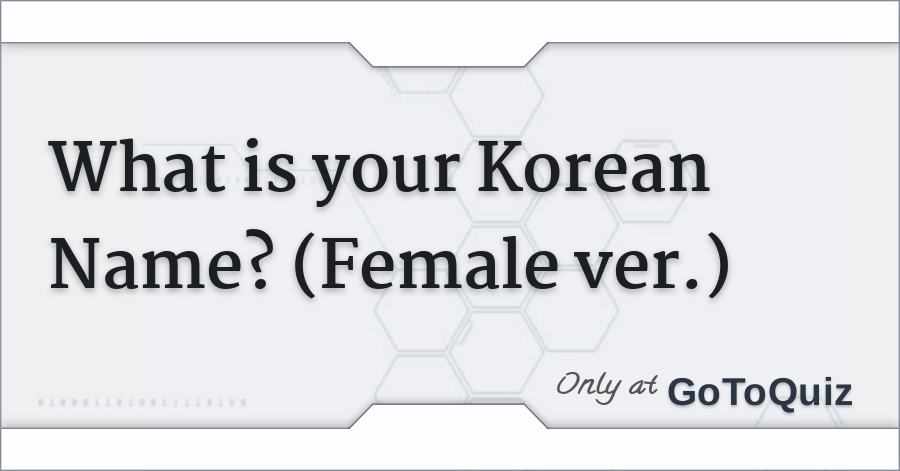 What S Your Korean Name