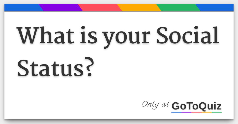 What Is Your Social Status Meaning