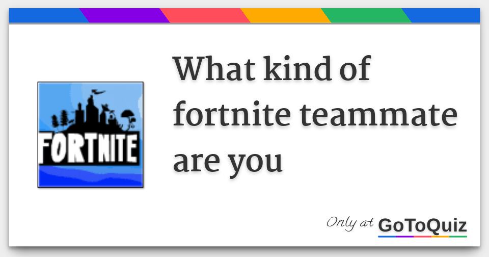 what kind of fortnite teammate are you