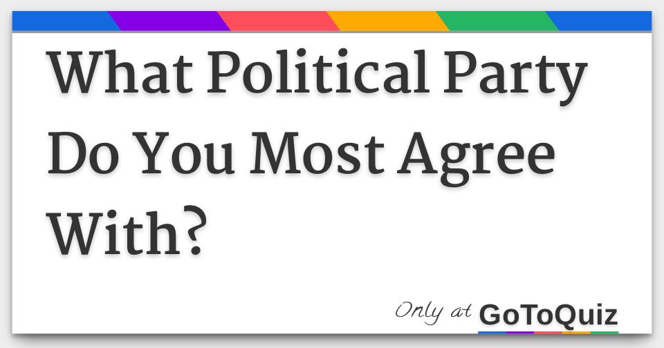 What Political Party Do You Most Agree With?