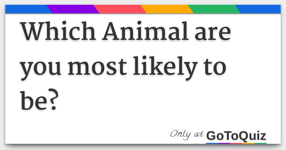 Which Animal are you most likely to be?