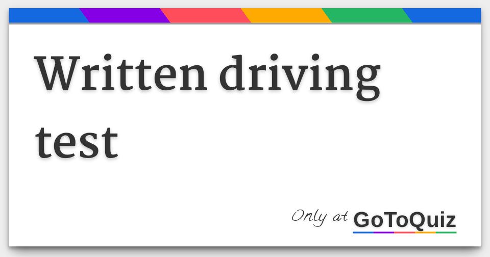 written-driving-test